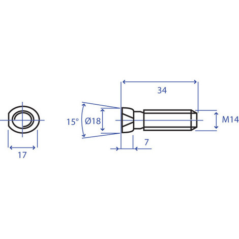 BULLONE FISS.TESTA CONICA M14X34 12.9